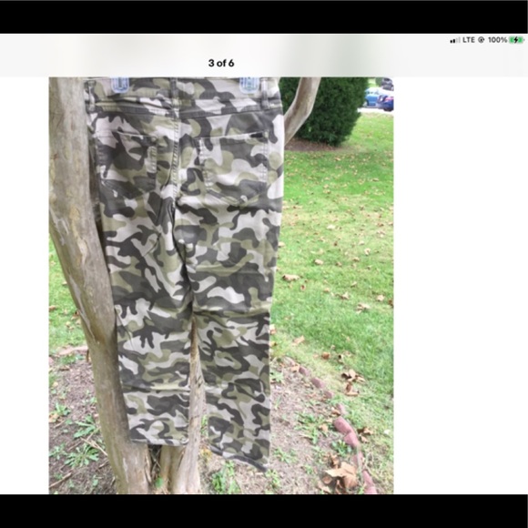 *G.I.L.L. WOMANS 5 pocket Green camo pant Sz 8 NWOT 29” inseam pull on - Picture 1 of 5